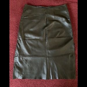 MOSCHINO LEATHER SKIRT, GREEN, size US6